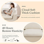 Korser 110" Cloud Sectional Couches for Living Room, Modern Modular Sectional Sofa with Ottoman, Cloud Couch with Comfy Deep Seats, Fluffy Chenille L-Shape Sofa Couch for Living Room, Beige