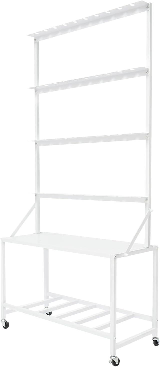 Champagne Wall Holder for Party Hold 40 Glasses, Mobile Champagne Flute Holder Display with Storage Rack, Metal Champagne Wall Stand for Wedding, Bar Decor