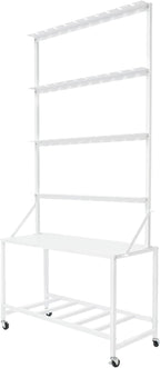 Champagne Wall Holder for Party Hold 40 Glasses, Mobile Champagne Flute Holder Display with Storage Rack, Metal Champagne Wall Stand for Wedding, Bar Decor
