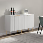 SICOTAS 57"W Modern Sideboard Buffet Cabinet with Adjustable Shelves, White