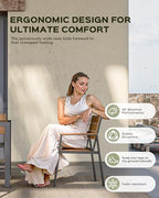 Vexwalx 7-Piece Outdoor Dining Set, Aluminum Dining Table Set for 6, Patio Table and Chairs Set with Umbrella Hole, All Weather HDPS Outdoor Table and Chairs for 6 (Gray-Teak)