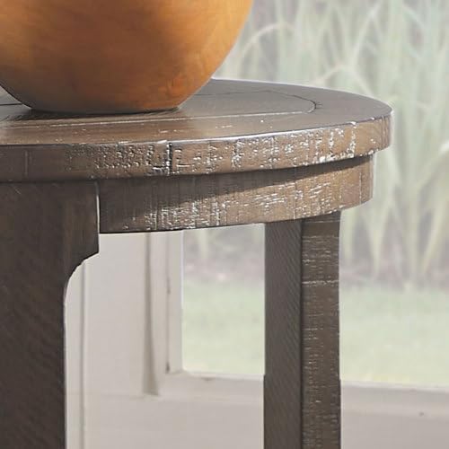 2pcs Vintage Wooden Nesting Side Table, Open Frame Round End Table | Space-Saving Stackable Small Accent Coffee Table for Couch Corner Farmhouse Home Decoration, Dark Brown