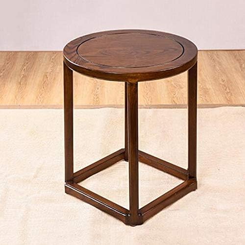 Telephone Table, Solid Wood Side Table,Sofa Table,Living Room Moving Round Table,Telephone Table Furniture(Color:Brown,Size:19.6819.6823.62in)