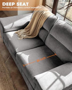Upvilla 88.97" Modern Sofa Couches for Living Room(Light Gray)