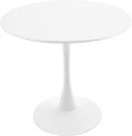 31.5 Inch Round Dining Table for 3 Person, Modern Minimalist Space-Saving Circle Dinner Table with Sturdy Metal Legs, Compact Kitchen & Dining Room Furniture