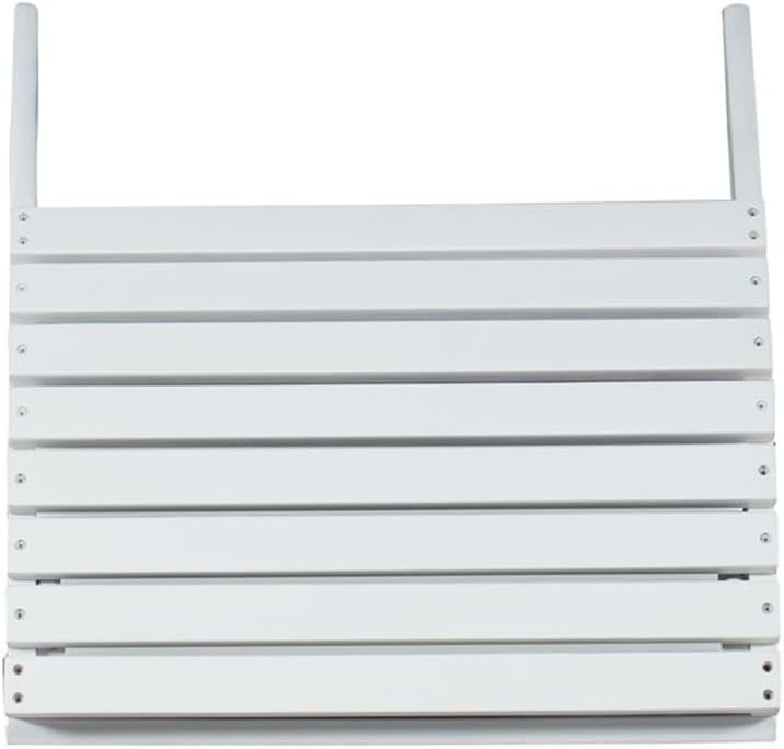 Outdoor Ottoman, Solid Wood and Acacia, White Finish, 21.6" W x 21.06" D x 13.7" H, Sturdy Transitional Patio Footrest, Ideal for Adirondack Chair or Outdoor Furniture Use