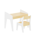 Table and Chair Set for Boys and Girls, Smooth MDF Wood, Scaled-Down Size, Multi-Use Desk for Study, Play & Dining at Home and Classroom, Easy Assembly