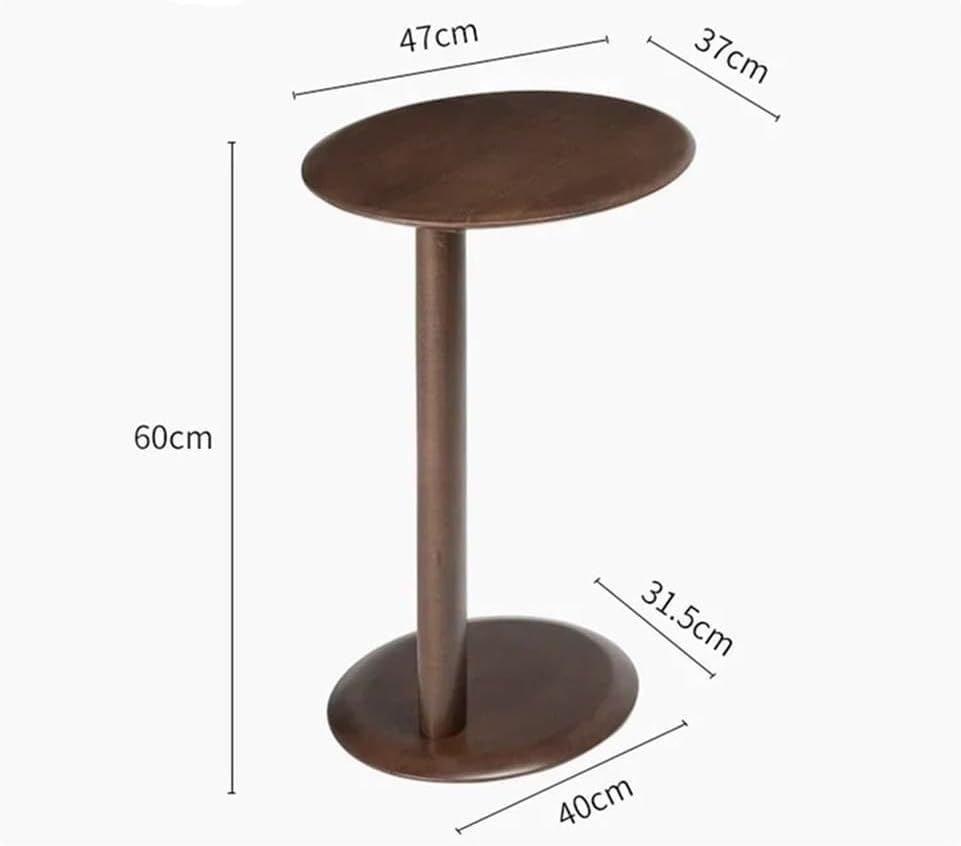 Solid Wood Living Room Sofa Storage Side Table Bedroom Bedside Balcony Oval Corner Study Sides Tables(D)