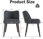 Modern Fabric Upholstered Dining Chairs Mid Century Farmhouse Dinner Chair with Padded Seat and Wood Legs Kitchen Side Chair for Dining Room Restaurant Cafe Darkgrey Set of 2