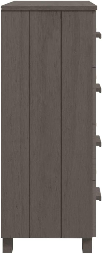 Modern Light Gray Sideboard with 4 Drawers Solid Pine Wood MDF Storage Cabinet for Living Room Dining Area Hallway Buffet Console