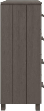Modern Light Gray Sideboard with 4 Drawers Solid Pine Wood MDF Storage Cabinet for Living Room Dining Area Hallway Buffet Console