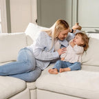 Modular Sectional Cloud Sofa, No Assembly Oversized Couch, Beige | Comfy Seating with High Back Pillows, Ideal for Living Room & Small Apartment, Durable Fabric for Families & Renters