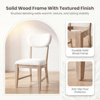 COLAMY Solid Wood Dining Chairs Set of 2, Mid Century Modern Upholstered Kitchen Chairs with 3.3" Thick Cushion & Anti-Slip Pads, Farmhouse Rubber Wood Dining Room Chairs, Oak Nature