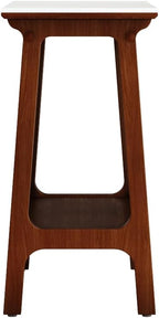 Retro Reddish Brown End Table, Narrow Side Table with Storage Shelf for Small Spaces, Slim Nightstand for Farmhouse Living Room, Entryway