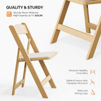 VINGLI Resin Folding Chairs with Cushion, Foldable Plastic Chair with Comfortable Padded Seats, Perfect for Event Party Indoor Outdoor, Natural, 1 PC