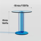 Modern Acrylic Side Table, Sleek Round Coffee Table, Pedestal End Table, Multi-Purpose Coffee Table for Living Room, Bedroom and Office(Brown)