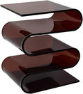 Acrylic S-Shaped Side Table, Modern Bedside Table, Brown, 11.8*13.3*16.9in