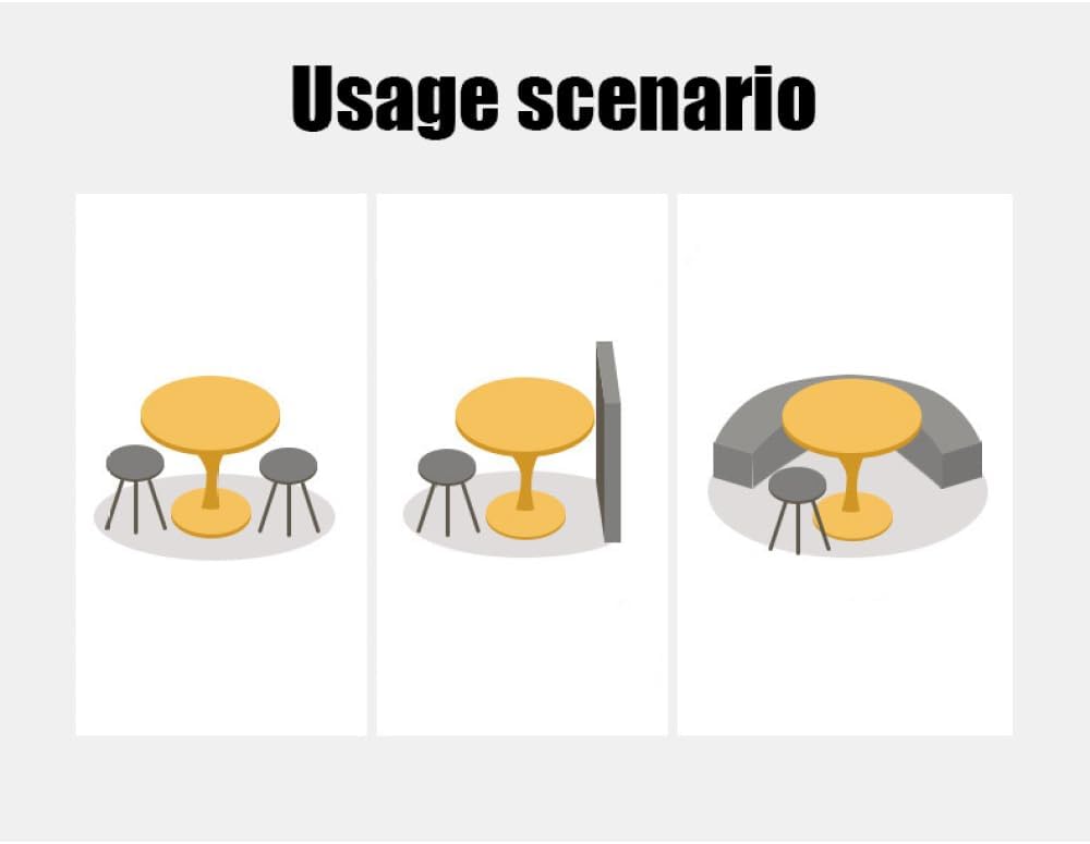 24" Round Tulip Dining Table, Mid-Century Modern Kitchen Table for 2-3 People, Small Space Bistro Table for Kitchen Living Room Balcony Office