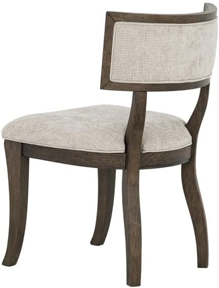Madison Park Signature Solid Wood Upholstered Dining Chairs Set of 2, Modern Dining Chair with Open Split-Back Design, Curved Padded Backrest, for Dining Room, Living Room