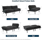 Ribilake 2 Sets 70" Futon Sofa Bed, 4 in 1 Multi-Function Couch Sleeper with Adjustable Backrest, Modern Convertible Futon, Recliner Small Loveseat for Living Room, Grey