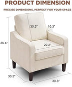 Weture Mid-Century Accent Chair, Beige Armchair Living Room Chairs | Comfy Upholstered Reading Accent Chairs for Bedroom, Modern Single Sofa Chair
