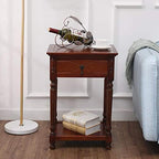 Telephone Table, American Bedside Table with Drawers,The Sofa Beside The Cabinet,Solid Wood Side Table,Living Room Flower Rack,Fish Tank Rack,Telephone Side Table