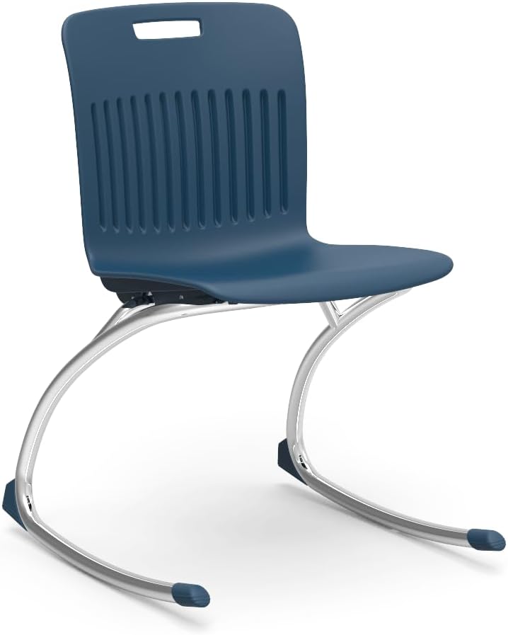 Virco ANROCK16 School Rocking Chair, Analogy Rocker Series 16" Seat Height for Students 3rd - 4th Grade, Appropriate for Libraries, Break Rooms and Reading Nooks - Navy (2 Chairs)