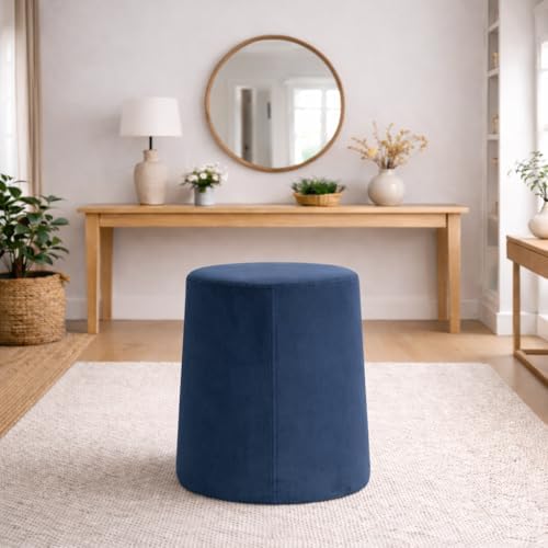 Spatial Order 17" Organic Shape Ottoman - Blue Velvet