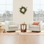 CHITA Swivel Accent Chair Set of 2, FSC Wood Frame, Fully Assembled, Linen