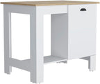 Kitchen Island Shoproni One Drawer White Finish with Multicolor | White kitchen island with one drawer for extra storage and counter space