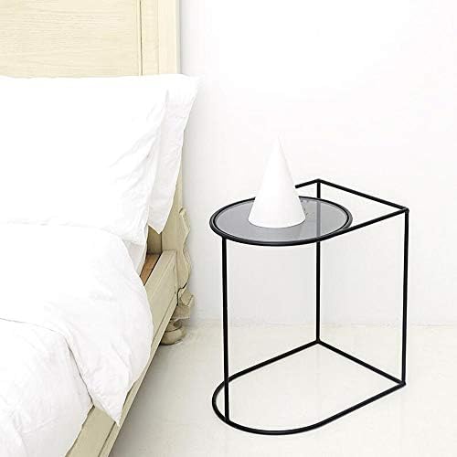 Telephone Table, Sofa Side End Table C Table Coffee Tables Telephone Tables Geometric Modern Glass and Metal Side End Table Stand