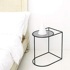 Telephone Table, Sofa Side End Table C Table Coffee Tables Telephone Tables Geometric Modern Glass and Metal Side End Table Stand