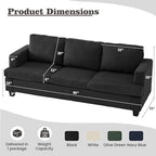 Apicizon Loveseat & 3 Seater Sofa Sets, 89" Couch Sofa Set for Living Room Furniture, 2 Piece Modern Sleeper Sofa with Deep Seat Cloud Couch for Apartment Lounge, Black Corduroy