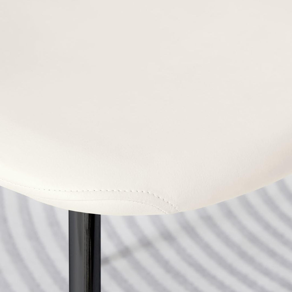 Furniturebox Dining Chair Set of 2 - Corona Black Leg White Faux Leather Dining Chair