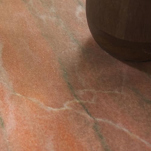 SAFAVIEH Furniture - Valentia Tall Marble Accent Table - Coral - Marble Top - Glam Stone Pedestal Design - Ideal for Living Room, Entryway, Dining Room, 20.5" W x 20.5" D x 23.5" H (SFV9703H)