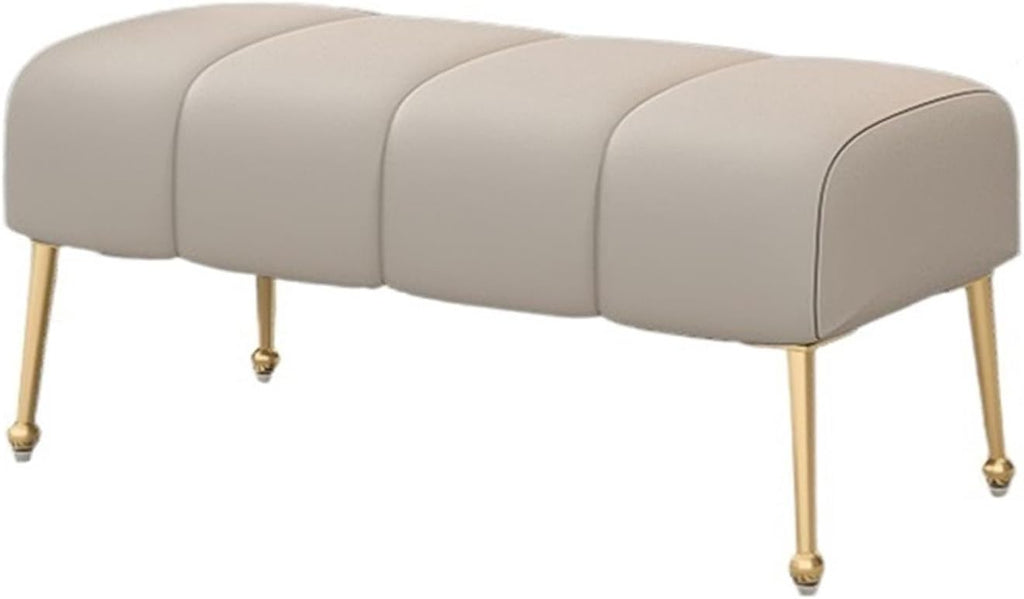 Modern Stitched Upholstered Bedroom Benches with Gold Legs, Entryway Bench Footrest Dining for Living Room, Gray Entryway(120 * 45 * 45cm)