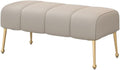 Modern Stitched Upholstered Bedroom Benches with Gold Legs, Entryway Bench Footrest Dining for Living Room, Gray Entryway(120 * 45 * 45cm)