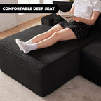 Mangodan Cloud Sectional Sofa, Couch for Living Room, Black | L Shaped Modular, Left Facing Chaise, Deep Seat & Back Support, Kid & Pet Friendly, Fits Apartment and Living Room