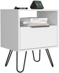 Nightstand, Single Drawer, Hairpin Legs,for Small Spaces