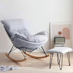 Comfortable Reclining Rocking Chair with Ottoman, Ergonomic High Lazy Sofa for Bedroom, Living Room, Balcony