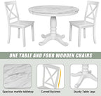 Harper & Bright Designs 5 Pieces Dining Table and Chairs Set for 4 Persons, Kitchen Room Solid Wood Table with 4 Chairs