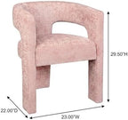 Jofran Gwen Jacquard Upholstered Accent Chair, Modern Luxury Plush Sculptural Armchair for Dining Room or Living Room, Chairs Living Room, Pink, Set of 4