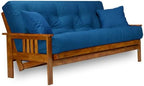 Stanford Futon Frame - Full Size, Solid Wood | Heavy Duty Solid Wood | Transform to 3 Positions - Sofa, Lounger, Bed | Popular Design (Frame Only)