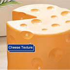 Cheese Shaped Resin Footrest Stool, Cartoon Accent Seat for Bedroom Decor, Lightweight Garden Ottoman Side Table with Anti-Slip Base, Easy Care Home Furniture Accessory