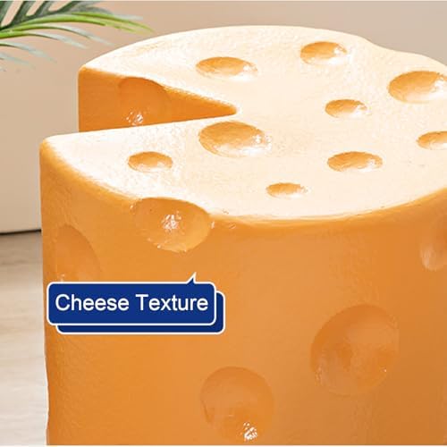 Cheese Shaped Resin Footrest Stool, Cartoon Accent Seat for Bedroom Decor, Lightweight Garden Ottoman Side Table with Anti-Slip Base, Easy Care Home Furniture Accessory