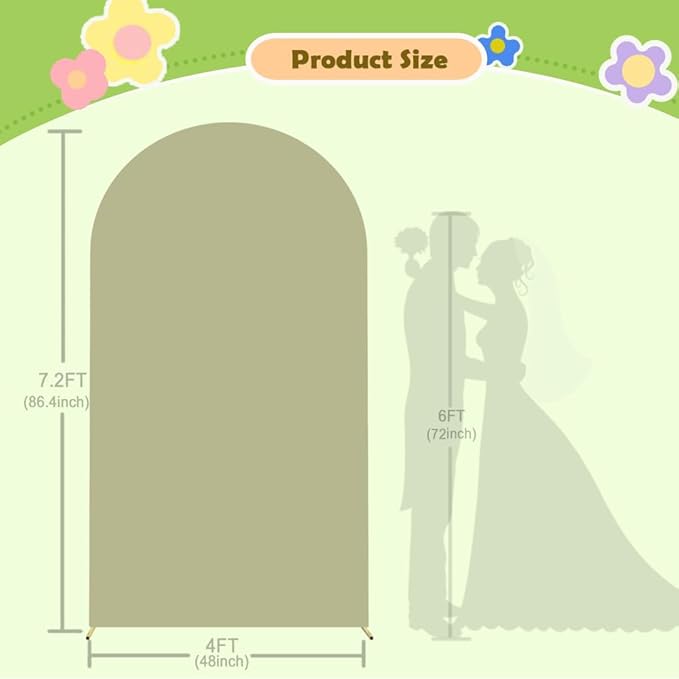 Sage Green Arch Cover 7.2 ft Arch-Backdrop-Cover Wedding Arched Stand Covers Spandex Arch Covers Stretchy Backdrop for Half Round Frame Green Back Drop Cover for Baby Shower Party Decorations
