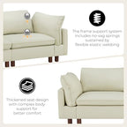 CHITA 161" Leather Super Large Sectional Couches for Living Room, Modular Cloud Sofa, Premium Genuine Leather Sofa, Down Filled, High Density Foam, Real Leather in Cream, 6 Seat U Shaped