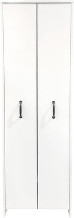JOYSOURCE Tall Kitchen Pantry Cabinet with Pull-Out Shelves Large 2- Door Free Standing Storage Cabinet for Food, Spice White