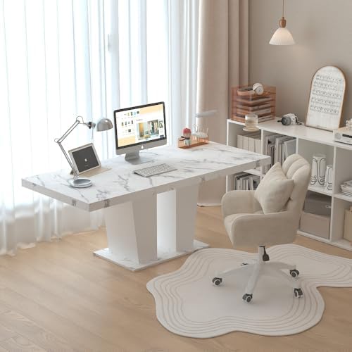 SSLine Rectangular Extendable Dining Table 63"-78.7" Large Conference Meeting Table for 4 6 8 People Modern Expandable Kitchen Tables for Home Office Computer Table