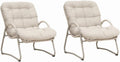 Outdoor Patio Lounge Chair (Set of 2) – Iron Frame & Plastic Wicker